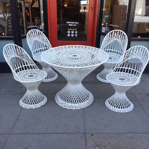 Woodard spun fiberglass patio set sale